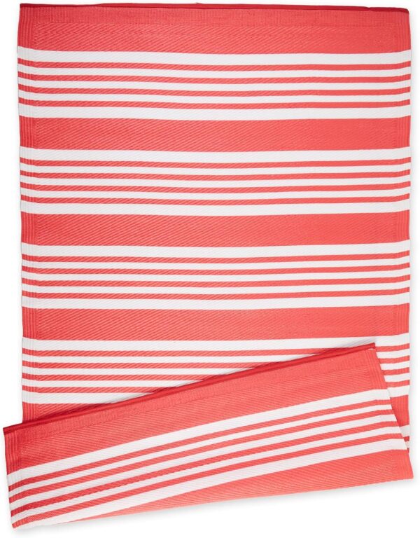 DII Outdoor Rug Collection Reversible Woven Polypropylene Plastic Straw Mat, 4x6-Feet, Coral - Image 4