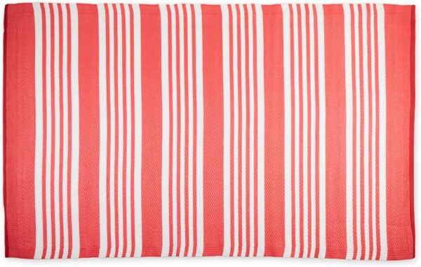 DII Outdoor Rug Collection Reversible Woven Polypropylene Plastic Straw Mat, 4x6-Feet, Coral - Image 5