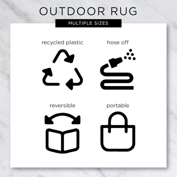 DII Outdoor Rug Collection Reversible Woven Polypropylene Plastic Straw Mat, 4x6-Feet, Coral - Image 8