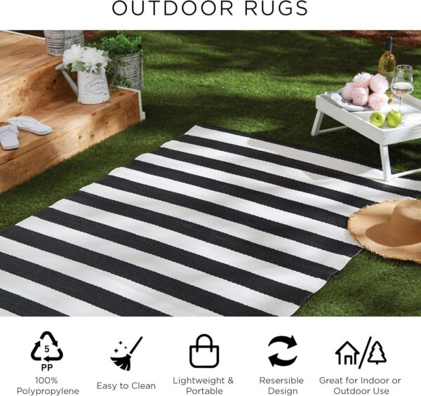 DII Outdoor Rug Collection Reversible Woven Polypropylene Plastic Straw Mat, 4x6-Feet, Coral - Image 9