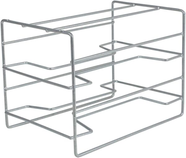 Home Basics W 3 Tier Heavy Duty Kitchen Countertop or Cabinet Organizer for Food Wrap, Foil, Wax Parchment Paper, Plastic Bags, Silver - Image 3