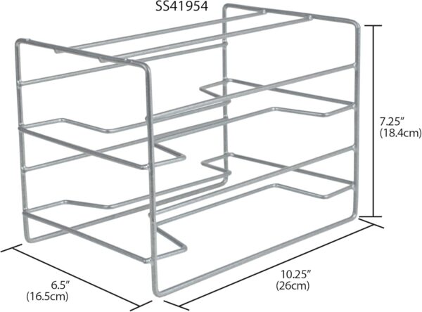 Home Basics W 3 Tier Heavy Duty Kitchen Countertop or Cabinet Organizer for Food Wrap, Foil, Wax Parchment Paper, Plastic Bags, Silver - Image 5