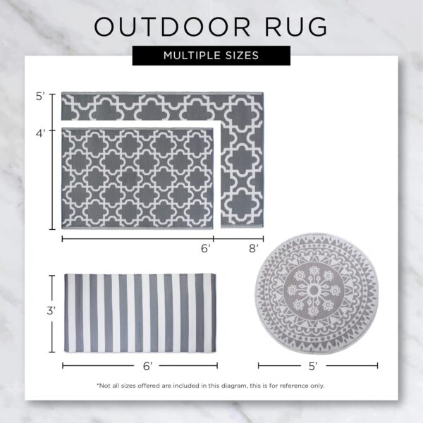 DII Outdoor Rug Collection Reversible Woven Polypropylene Plastic Straw Mat, 4x6-Feet, Coral - Image 3