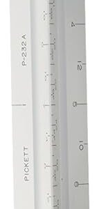Pickett Professional Architect Triangular Scale, 12 Inches Long, 1 Each (P232AT),White