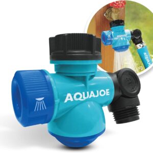 Aqua Joe SJI-MFGA1 Multi-Function Outdoor Water-Tap Connector, 180-Degree Pivoting Hose Connector with 360-Degree Rotating Tap Connector