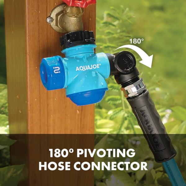 Aqua Joe SJI-MFGA1 Multi-Function Outdoor Water-Tap Connector, 180-Degree Pivoting Hose Connector with 360-Degree Rotating Tap Connector - Image 2