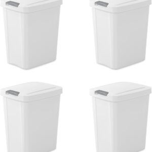 Sterilite 10438004 7.5 Gallon White TouchTop™ Wastebasket