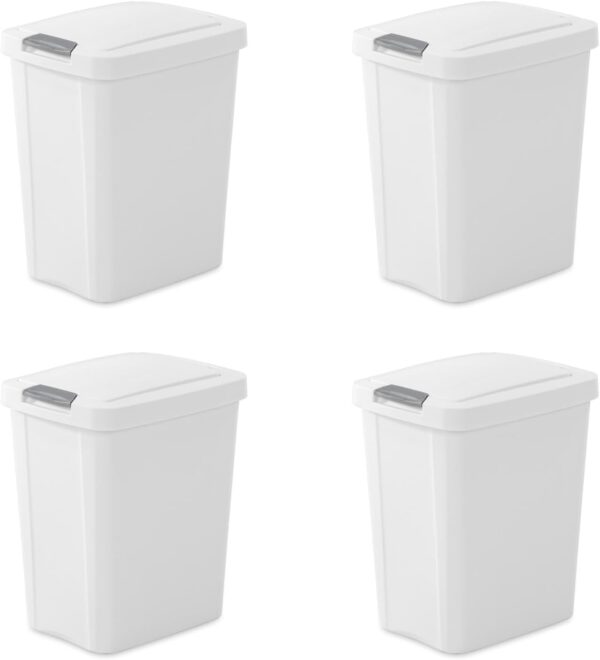 Sterilite 10438004 7.5 Gallon White TouchTop™ Wastebasket