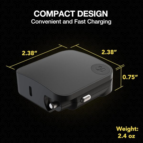 Scosche HCPDC30 PowerVolt 2 in 1 30W Home and Car Charger Compatible with USB-C Devices - Image 6