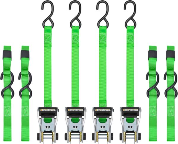 SmartStraps Ratchet Straps - 14ft GRN Premium RatchetX 4pk 1,500lb