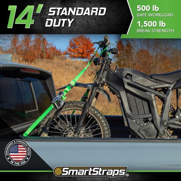 SmartStraps Ratchet Straps - 14ft GRN Premium RatchetX 4pk 1,500lb - Image 2