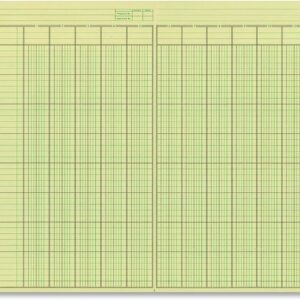 National Analysis Pad, 13 Columns, Green Eye-Ease Paper, Numbered Lines, Side-Punched, 11" x 16.375", 50 Sheets (45613)