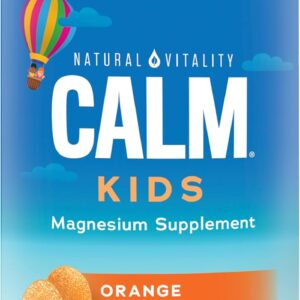 Natural Vitality Calm, Magnesium Citrate Kids Supplement, Stress Relief Gummies, Supports a Healthy Response to Stress, Gluten Free, Vegan, Sweet Citrus, 120 Gummies