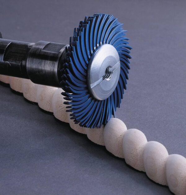 3M Scotch-Brite Radial Bristle Brush, Aluminum Oxide, 6000 rpm, 7-79/128 Diameter x 1 Width, 400 Grit, Blue (Pack of 1) - Image 5