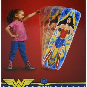 Wonder Woman Punching Bag for Kids - Freestanding Inflatable Boxing Indoor and Outdoor Bop Toy Exercise Play, Durable Heavy Duty Stress Relief Punch Children 34.5 Inches, Blue