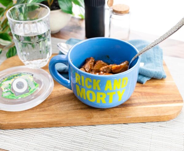 Silver Buffalo Rick and Morty Ceramic Soup Mug with a Vented Plastic Lid, 24 Ounces - Image 7