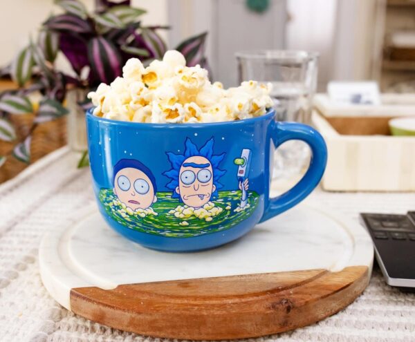 Silver Buffalo Rick and Morty Ceramic Soup Mug with a Vented Plastic Lid, 24 Ounces - Image 8