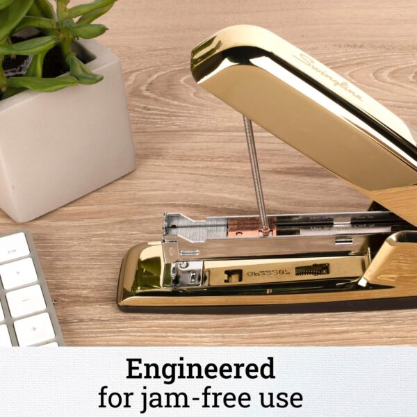 Swingline Stapler, 30 Sheet Capacity, 747 Business Stapler, Jam Free, Metal, Gold Chrome (74721) - Image 3