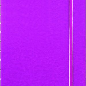 Filofax REFILLABLE NOTEBOOK CLASSIC, 10.8" x 8.5" Fuchsia - Elegant leather-look cover with moveable pages - Elastic closure, index, pocket and page marker (B115105U), Letter Size