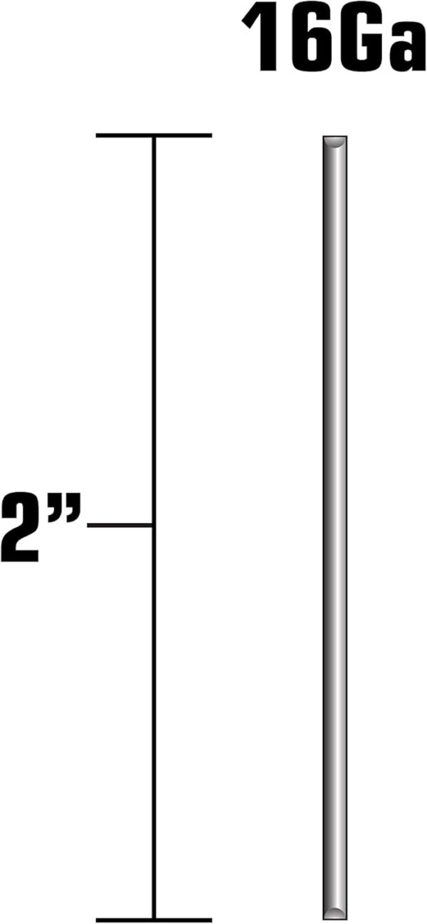 Metabo HPT Finish Nails | 2 Inch x 16 Gauge | Stainless Steel | 1000 Count | 44234SHPT - Image 2