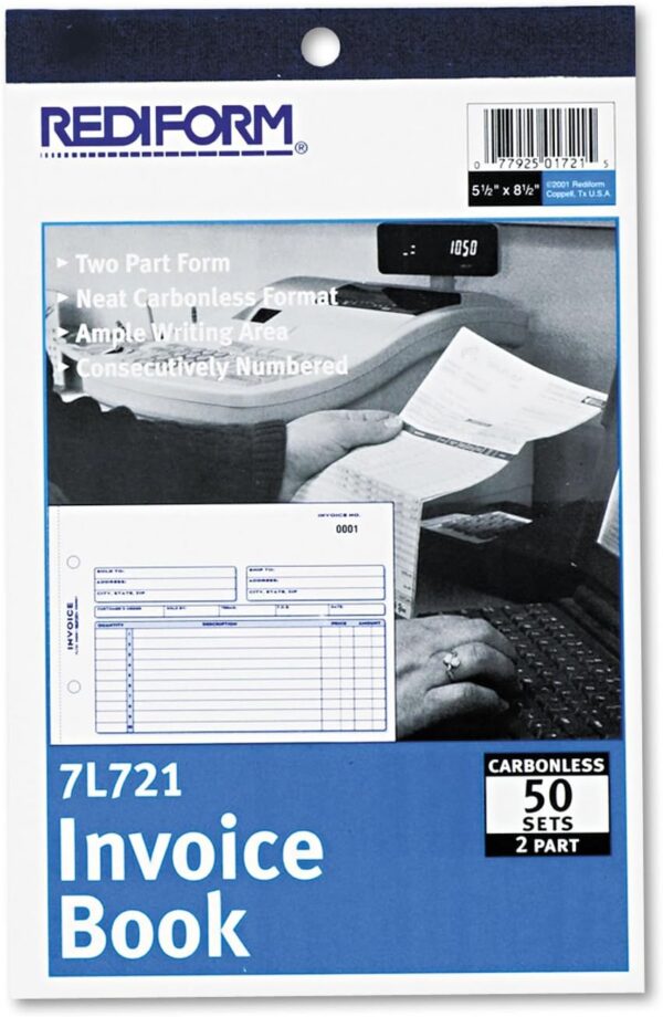 Rediform 7L721 Invoice Book 5 1/2 x 7 7/8 Carbonless Duplicate 50 Sets/Book - Image 2