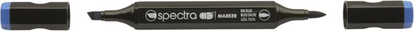 AD Marker Chartpak Spectra Set in Plastic Case, Tri-Nib and Brush Dual-Tip, 6 Assorted Blue Colors (SBLUES6AD) - Image 2
