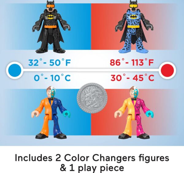 Fisher-Price Imaginext DC Super Friends Batman Toys, Color Changers Figure Set, Batman & Two-Face for Preschool Kids Ages 3+ Years - Image 4