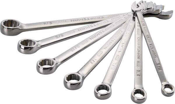 CRAFTSMAN Combination Wrench Set, 7 Piece, SAE, Gunmetal Chrome (CMMT12062L)