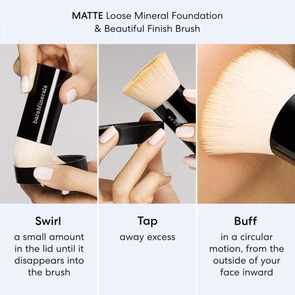 bareMinerals Original Matte Loose Mineral Foundation SPF 15, Powder Foundation Makeup, Buildable Coverage, Reduces Shine, Talc Free Foundation, Vegan - Image 9