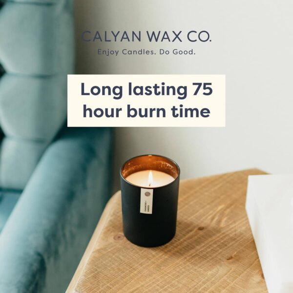 Calyan Wax Co. Soy Wax Candle, Lavender + Bergamot Scented Candle, 75 Hour Burn Time, Aromatherapy Soy Candles, Non Toxic & Vegan Soy Wax, Black Tumbler Scented Candles, 13oz - Image 4
