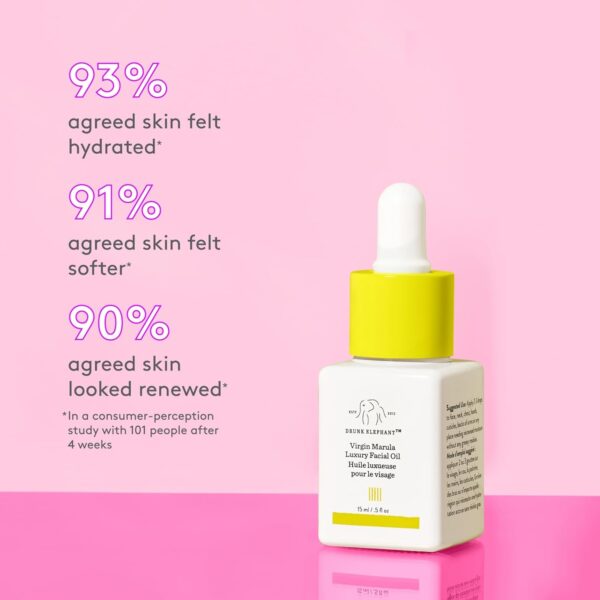Drunk Elephant Virgin Marula Luxury Facial Oil - Face Oil - Clean Clinical Skincare - Cruelty-Free - Dermatologist-Tested - Free of Essential Oils, Silicones, and Fragrance - Image 4