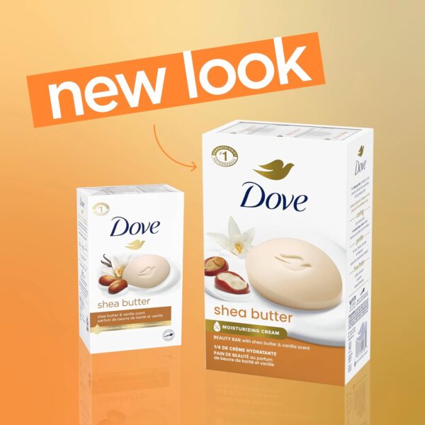 Dove Beauty Bar Soap Shea Butter, 6 Bars for Nourished, Radiant Skin, Enriches Skin 3.75 oz - Image 3