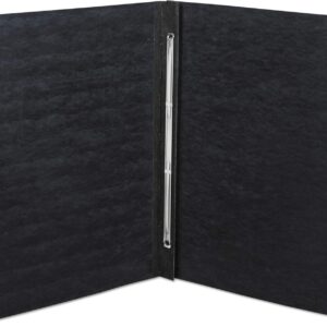 Pressboard Report Cover, Prong Clip, Letter, 3" Capacity, Black