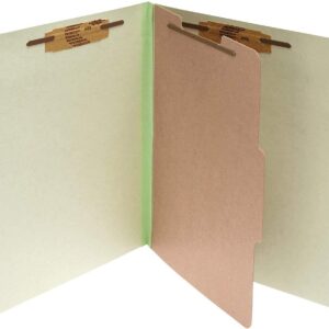ACCO ACC16044 Pressboard 25-Point Classification Folders, Lgl, 4-Section, Leaf Green