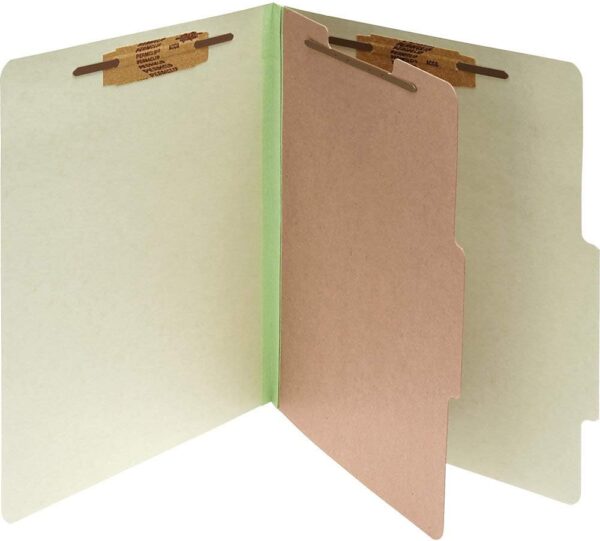 ACCO ACC16044 Pressboard 25-Point Classification Folders, Lgl, 4-Section, Leaf Green